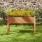Brown Fir Wood Raised Garden Bed with Liner and Drainage Holes